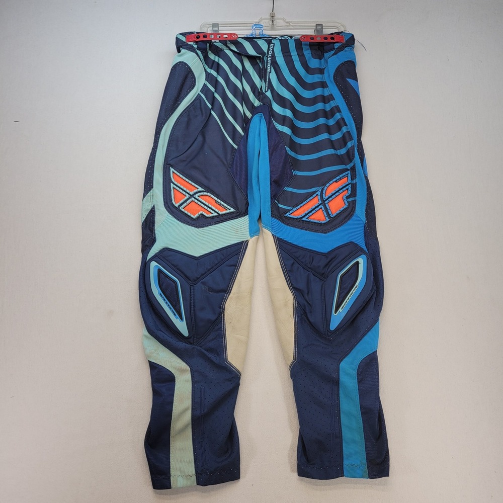 Fly Racing Evolution Sonar Motocross Pants 34 Blue Teal Premium Race Wear